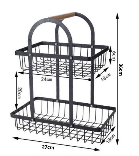 HoldPro™ - Cesta de frutas dos niveles metálica