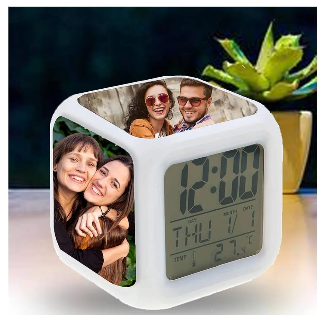 Reloj despertador cambia de color para pegar fotos o sublimar