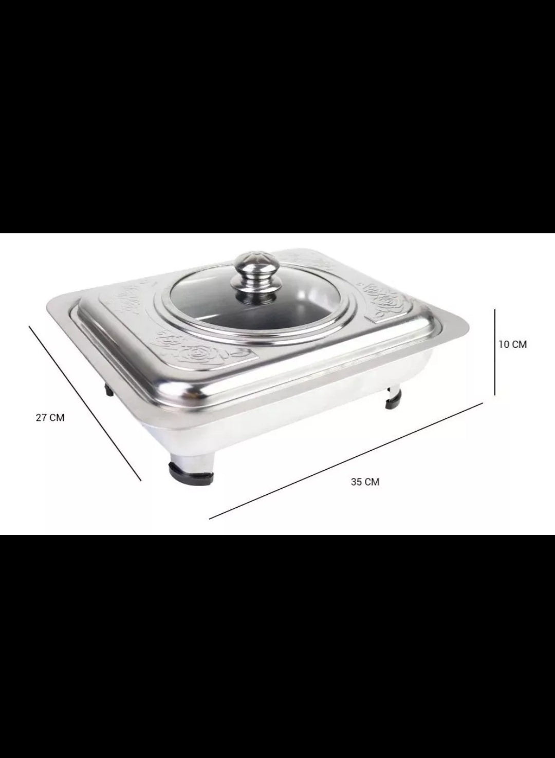 Fuente de aluminio con tapa